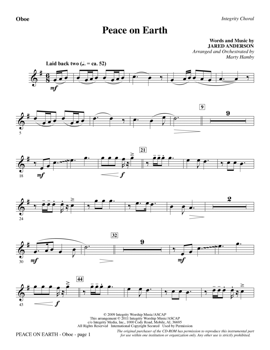 Peace On Earth - Oboe Choir scores gallery preview page 1