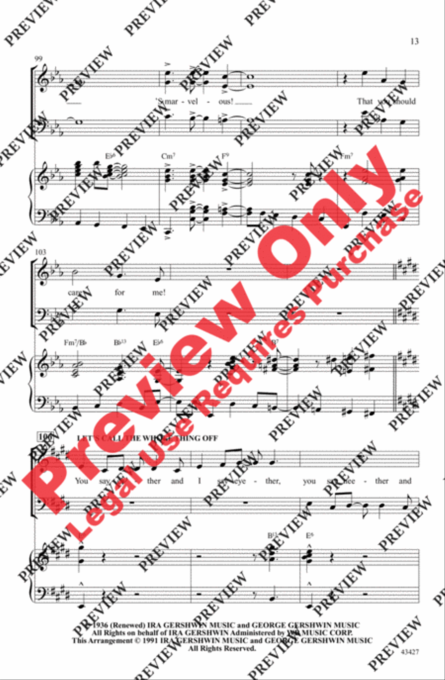 Swingin' with the Gershwins! 3-Part scores gallery preview page 13