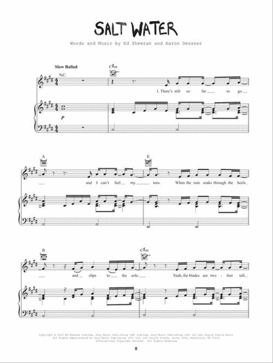 Ed Sheeran – Subtract Piano, Vocal, Guitar scores gallery preview page 5