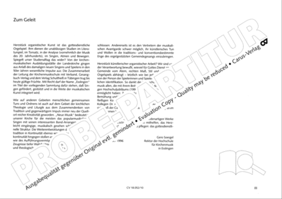 Esslinger Orgelbuch, Bd I-III Organ Solo scores gallery preview page 4