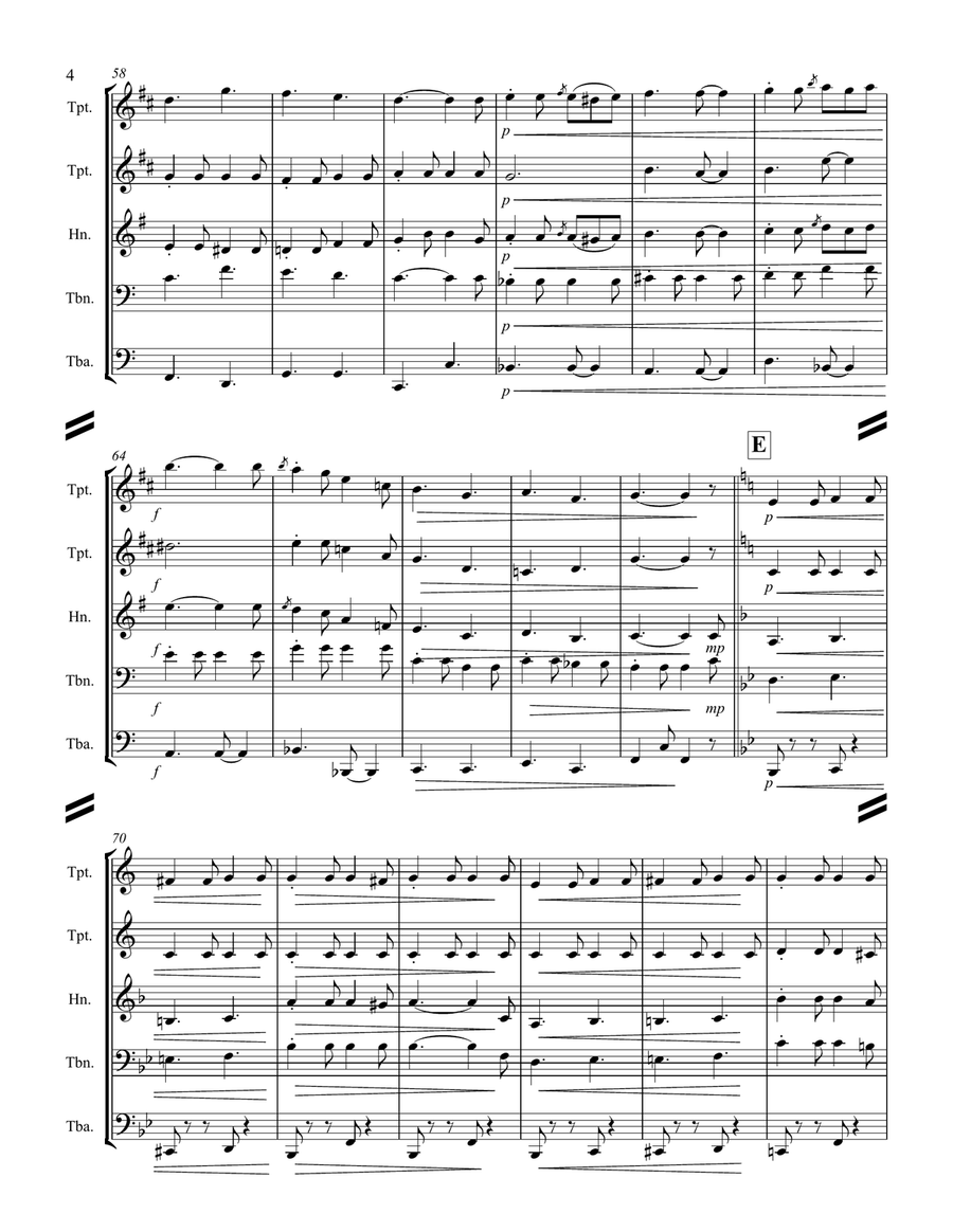 March - The Liberty Bell (for Brass Quintet) Brass Quintet scores gallery preview page 5