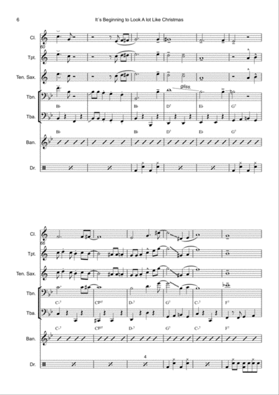 It's Beginning To Look Like Christmas Clarinet scores gallery preview page 6