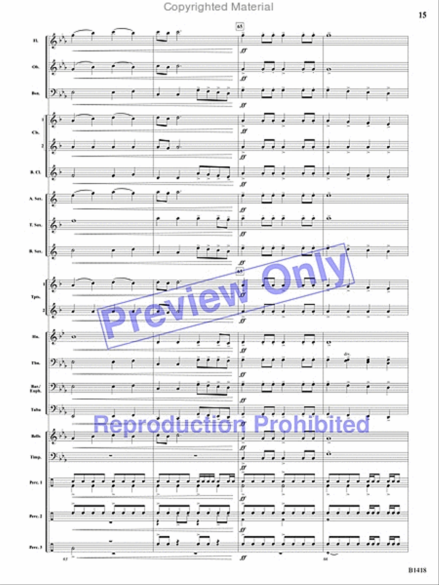 Along the Beaches of Normandy Concert Band scores gallery preview page 28