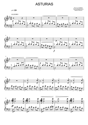Albéniz - Asturias (easy piano sheet)