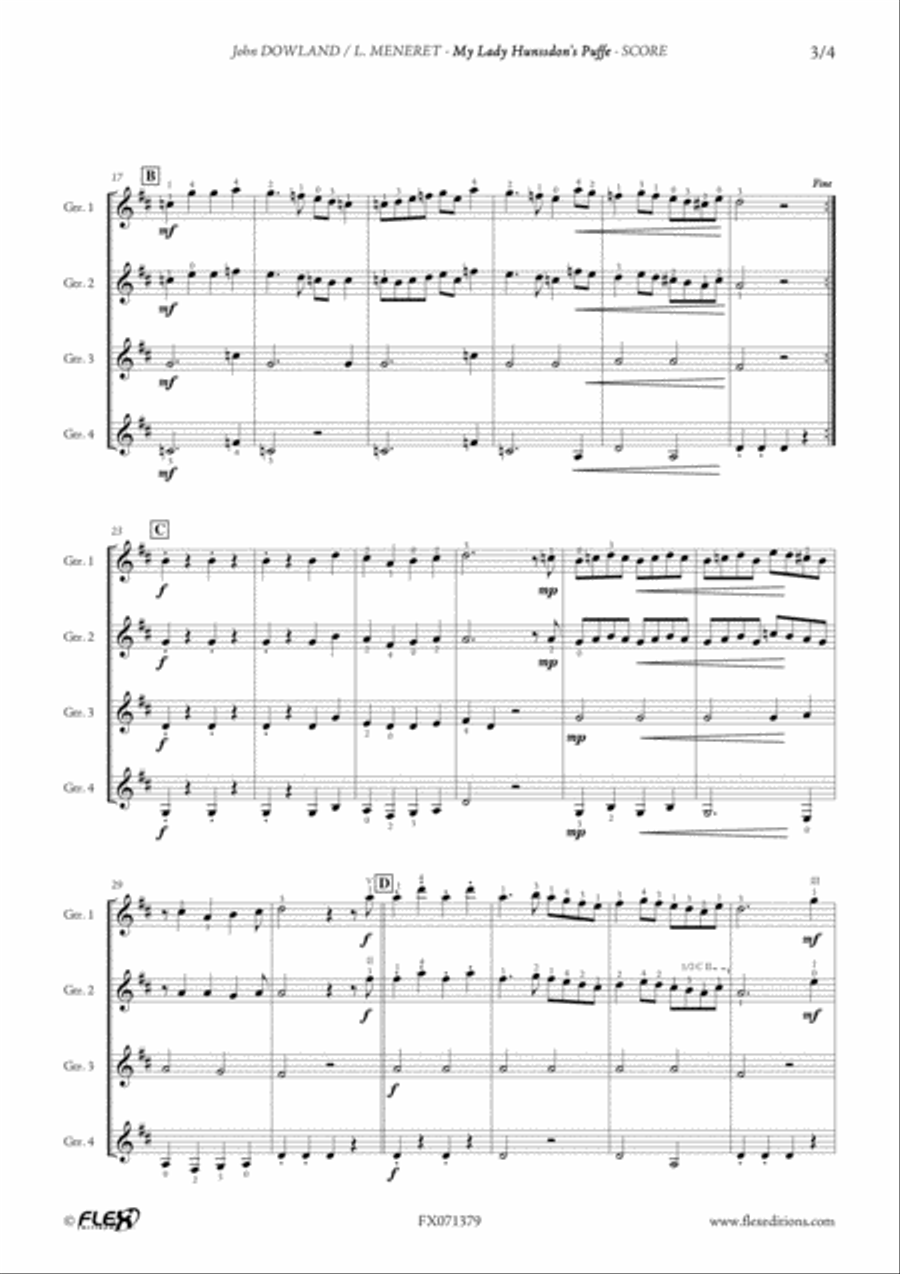 My Lady Hunssdon's Puffe Guitar Ensemble scores gallery preview page 3