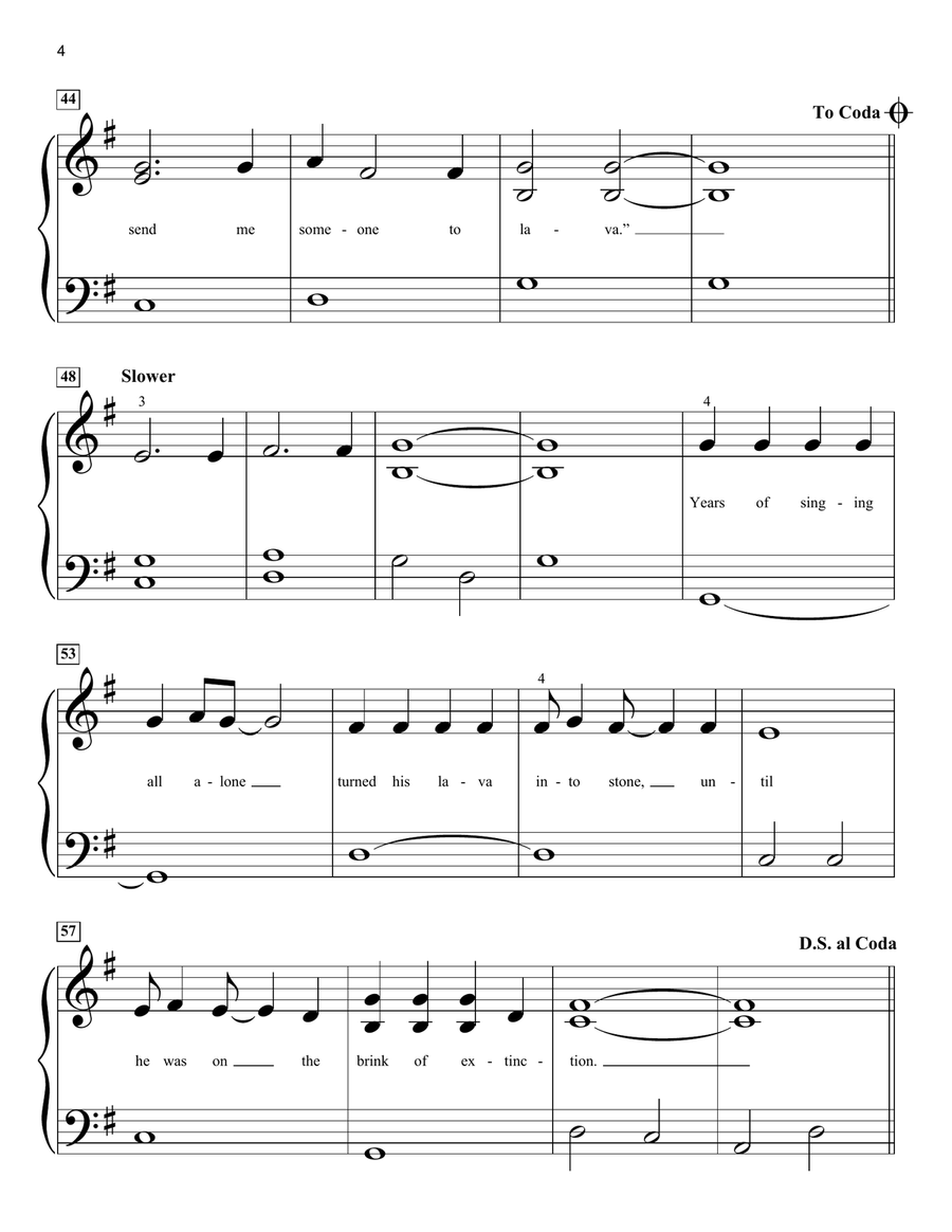 Lava (from Lava) Lava (from Lava) Easy Piano scores gallery preview page 4