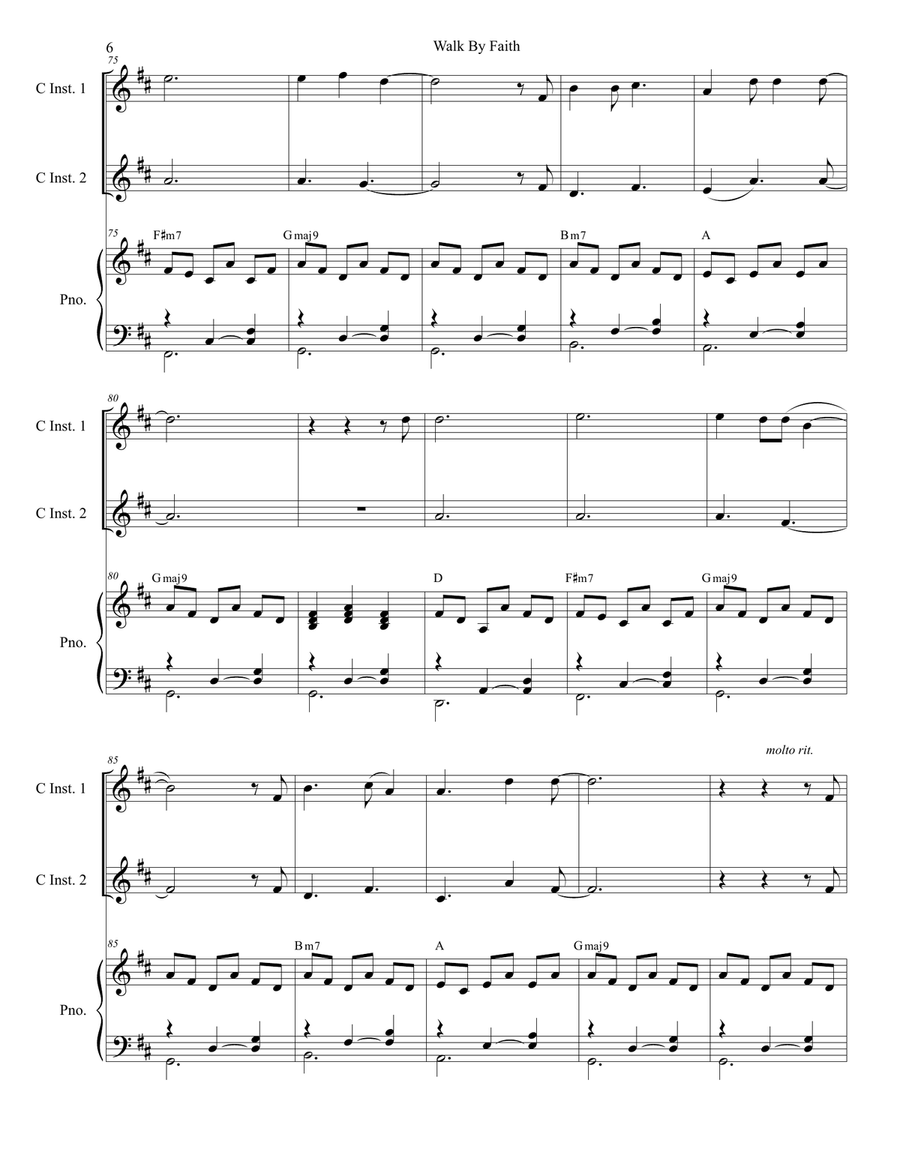 Walk By Faith Flute scores gallery preview page 6