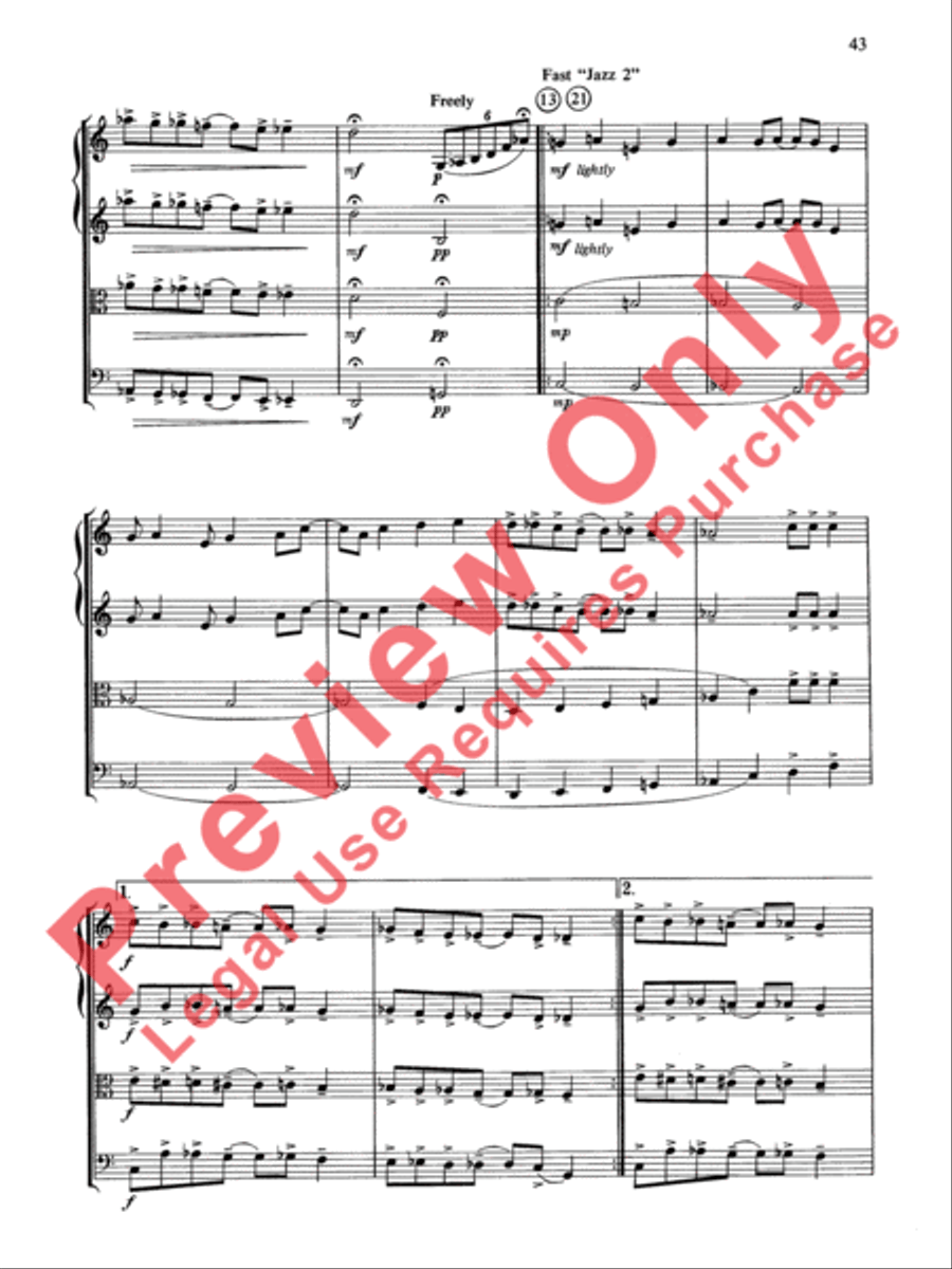 Cole Porter (Classic String Quartets) String Quartet scores gallery preview page 44