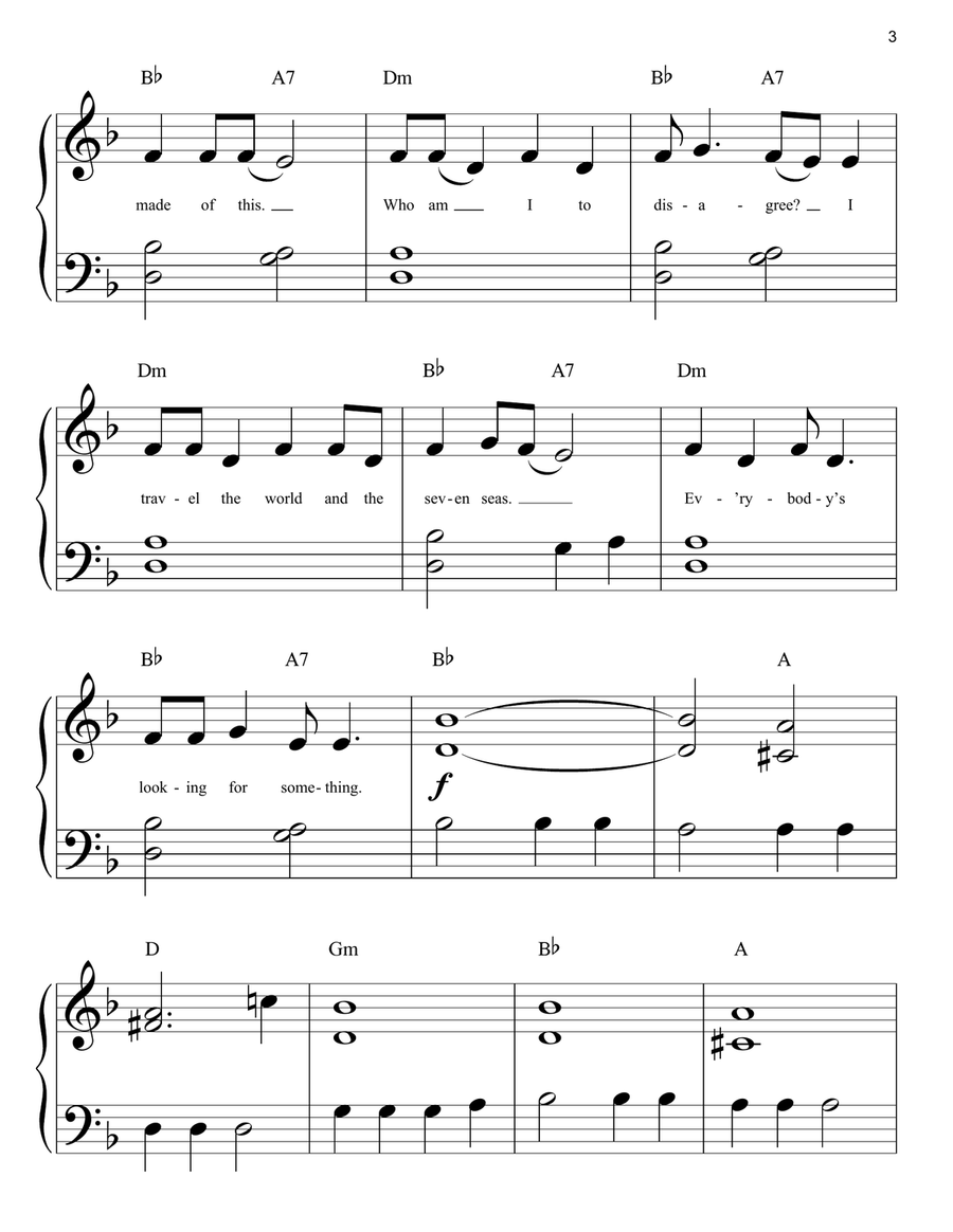 Sweet Dreams (Are Made Of This) Easy Piano scores gallery preview page 3