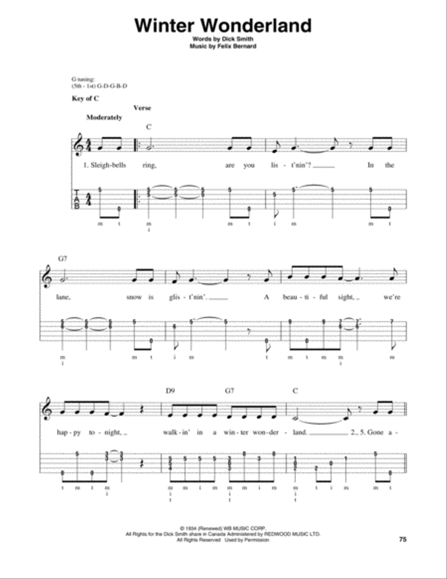 Winter Wonderland Banjo scores gallery preview page 1