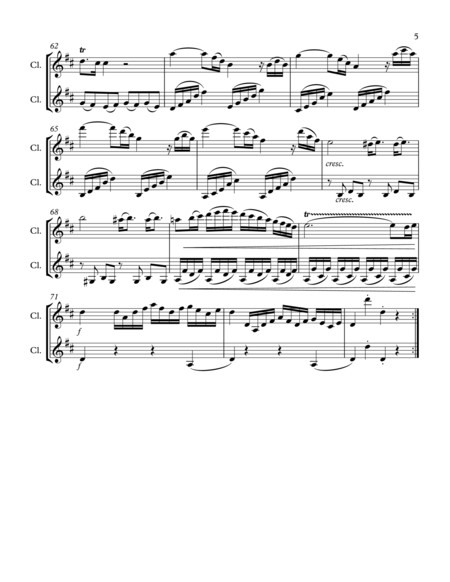 Mozart Sonata No.15 (Allegro): Clarinet Duet image number null