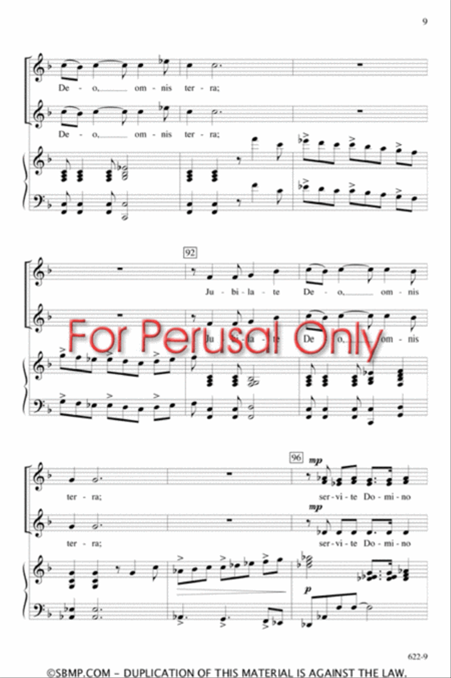 Jubilate Deo - SSA Octavo SSA scores gallery preview page 9