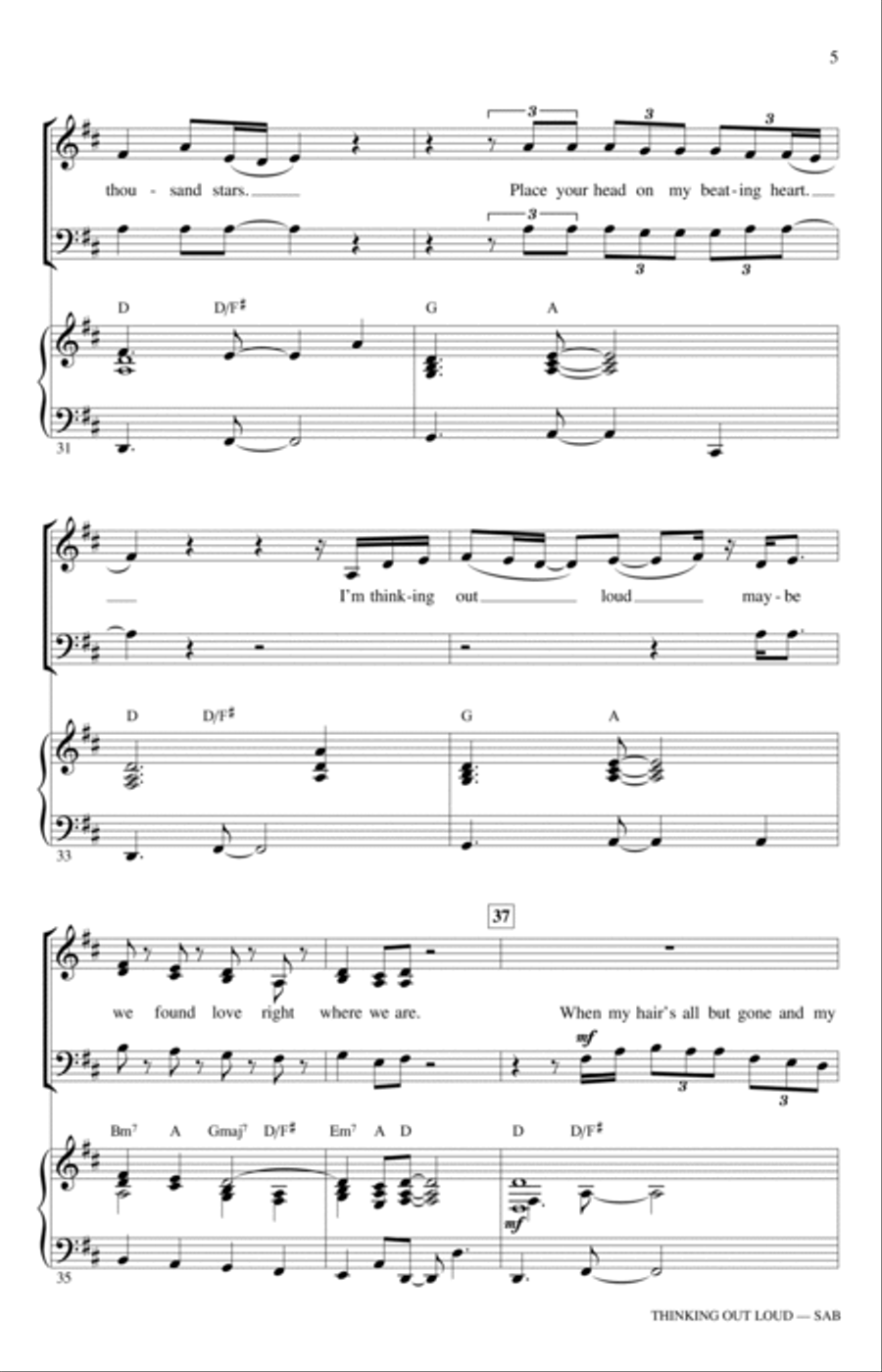 Thinking Out Loud (arr. Ed Lojeski) 3-Part scores gallery preview page 5