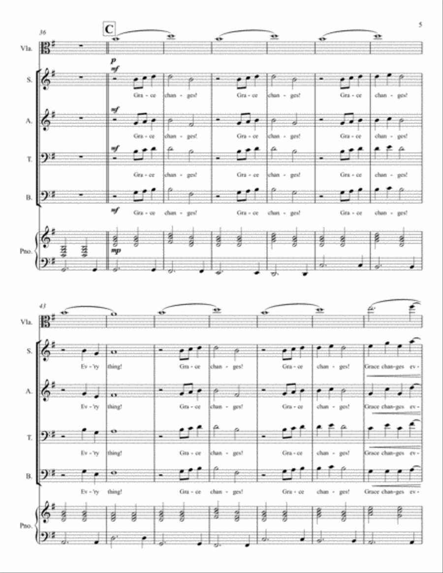 Love Consecrates the Humblest Act (Grace Changes Everything) 4-Part scores gallery preview page 5