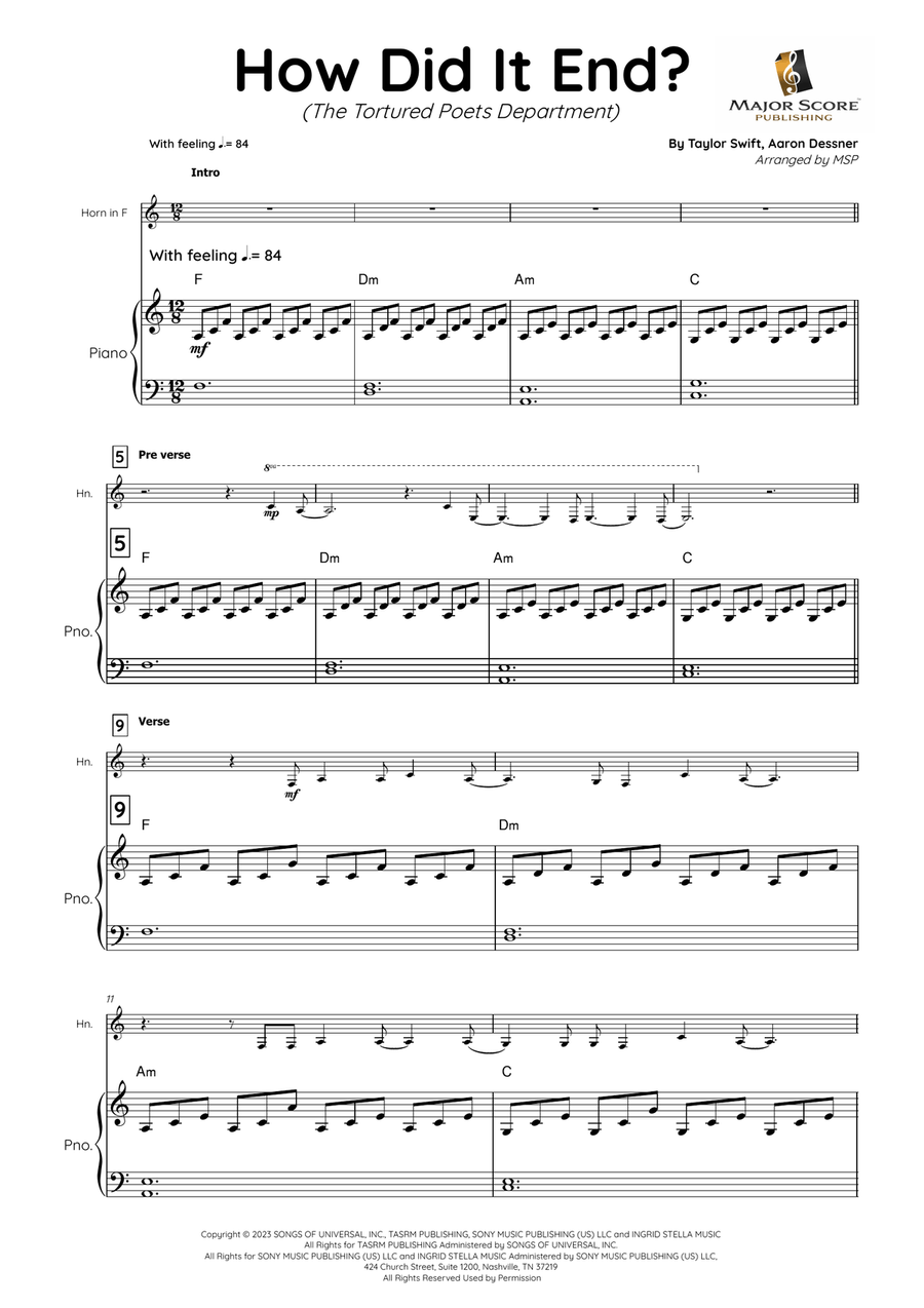 How Did It End? How Did It End? Horn scores gallery preview page 2