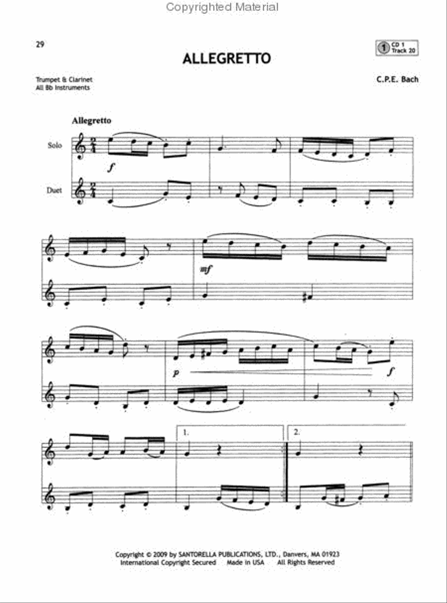 101 Popular Songs for Clarinet * Solos and Duets * with 3 CDs Woodwind Duet scores gallery preview page 4