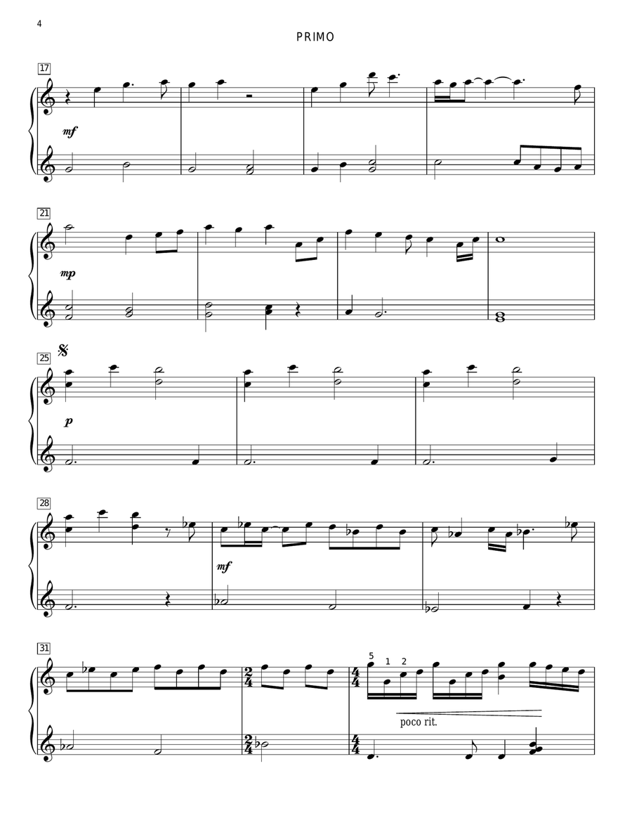 Somewhere Out There Piano Duet scores gallery preview page 4