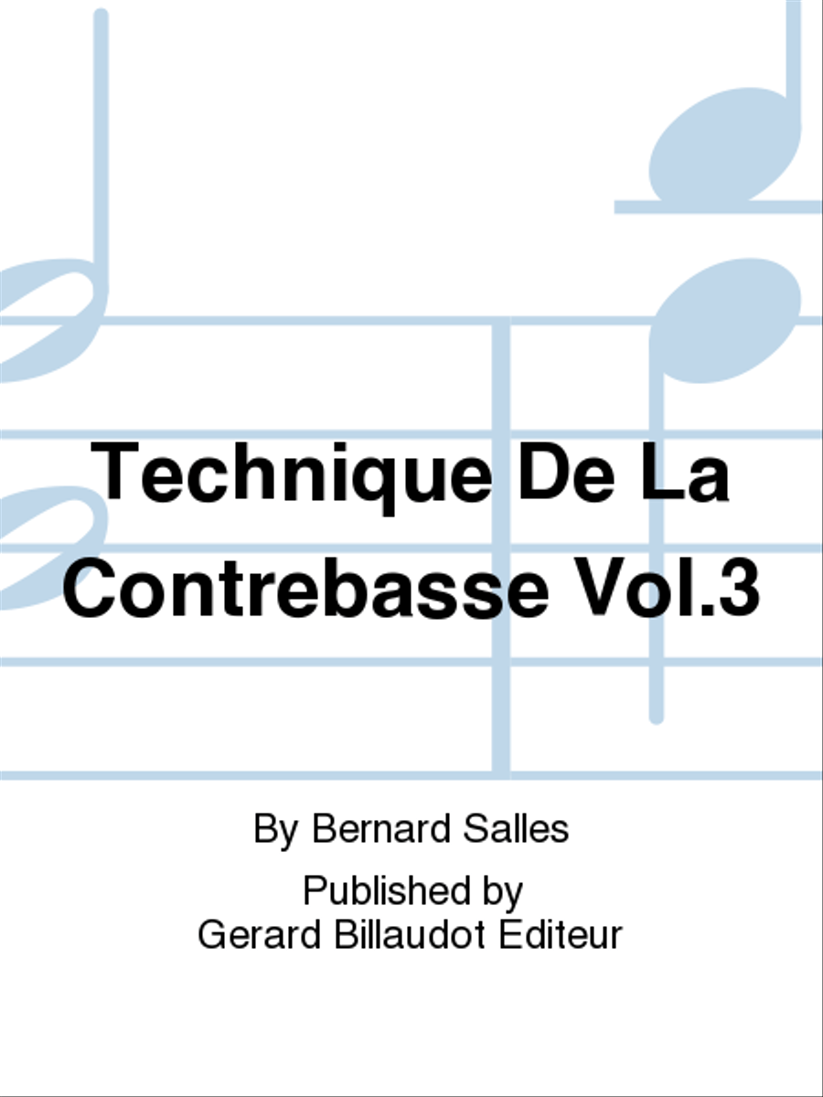 Technique De La Contrebasse Vol. 3 Double Bass scores gallery preview page 1