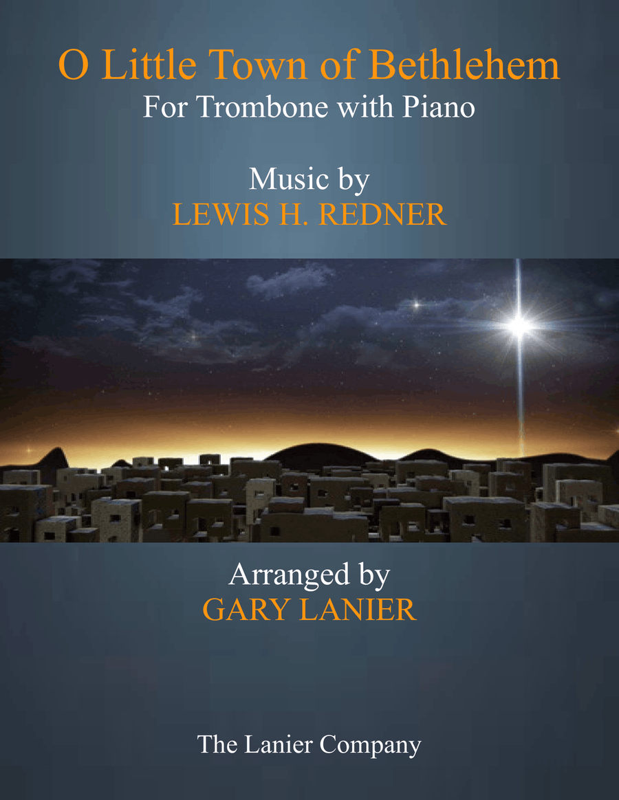 O LITTLE TOWN OF BETHLEHEM (Trombone with Piano & Score/Part) Piano scores gallery preview page 1