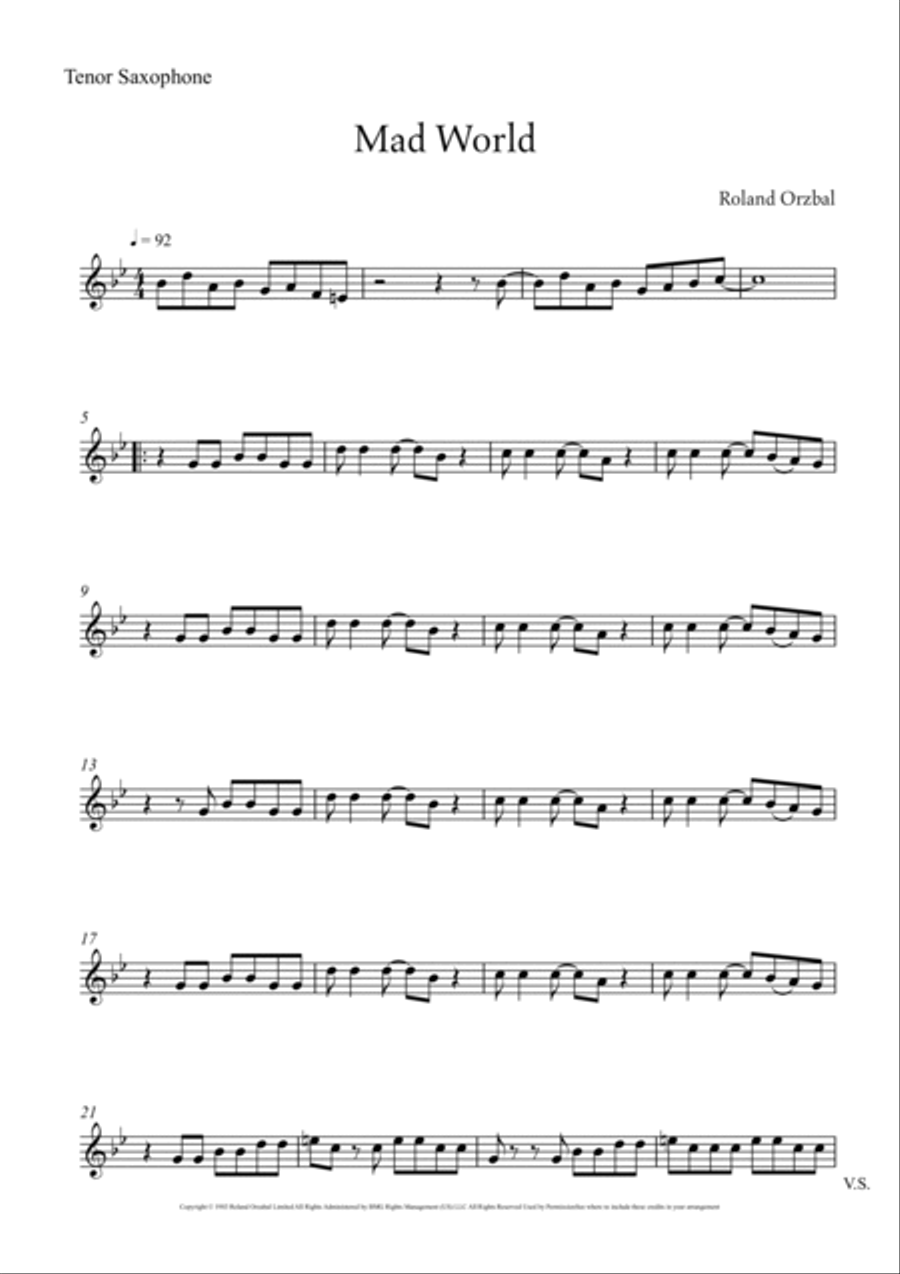 Mad World Woodwind Duet scores gallery preview page 5