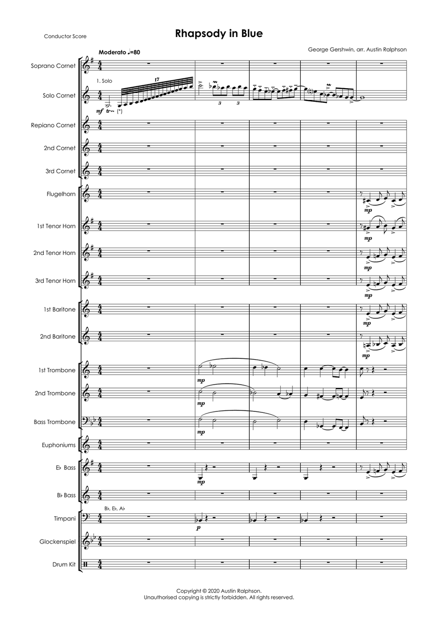 Rhapsody In Blue - brass band Brass Band scores gallery preview page 3