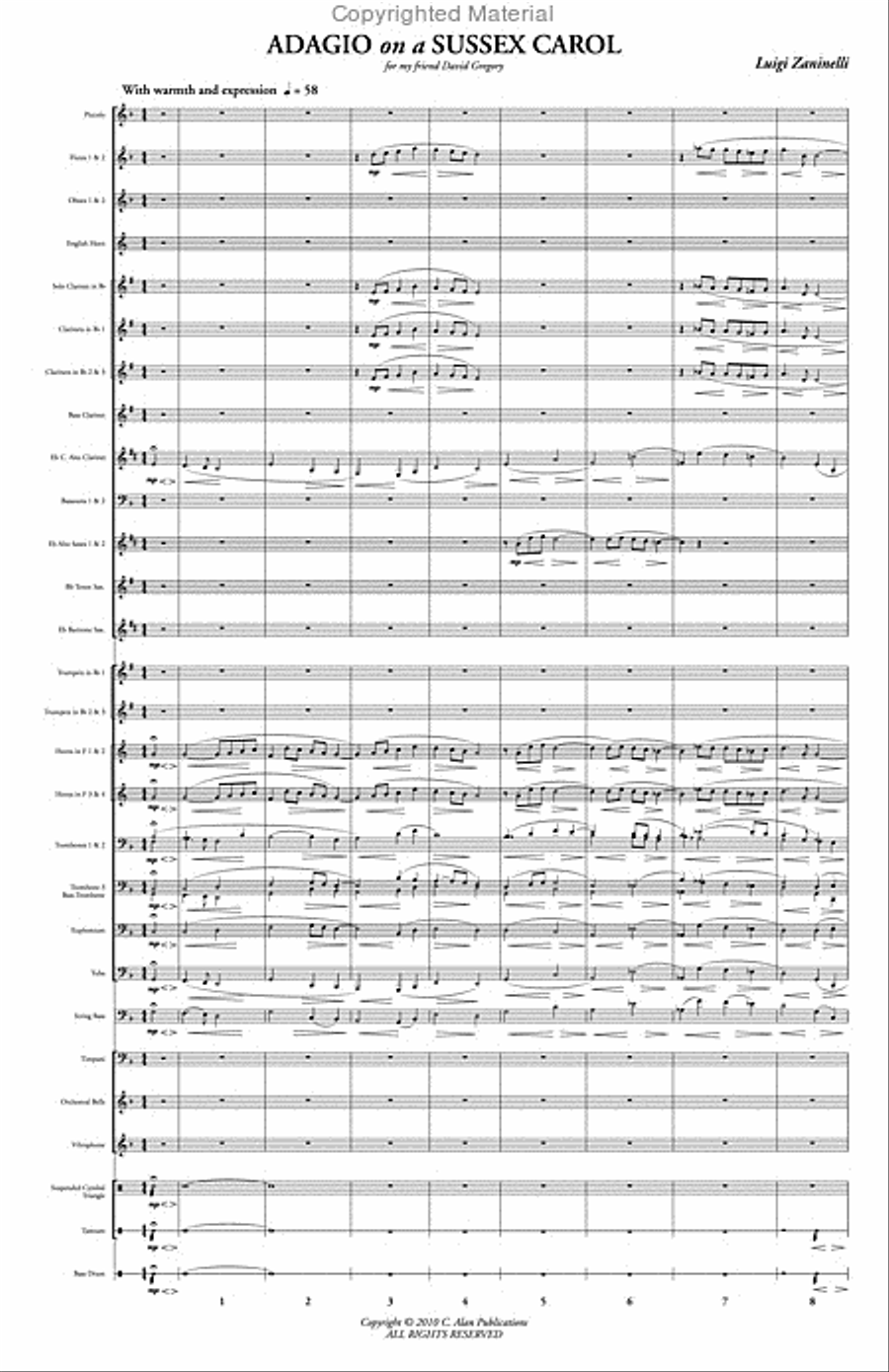 Adagio on a Sussex Carol Concert Band scores gallery preview page 2