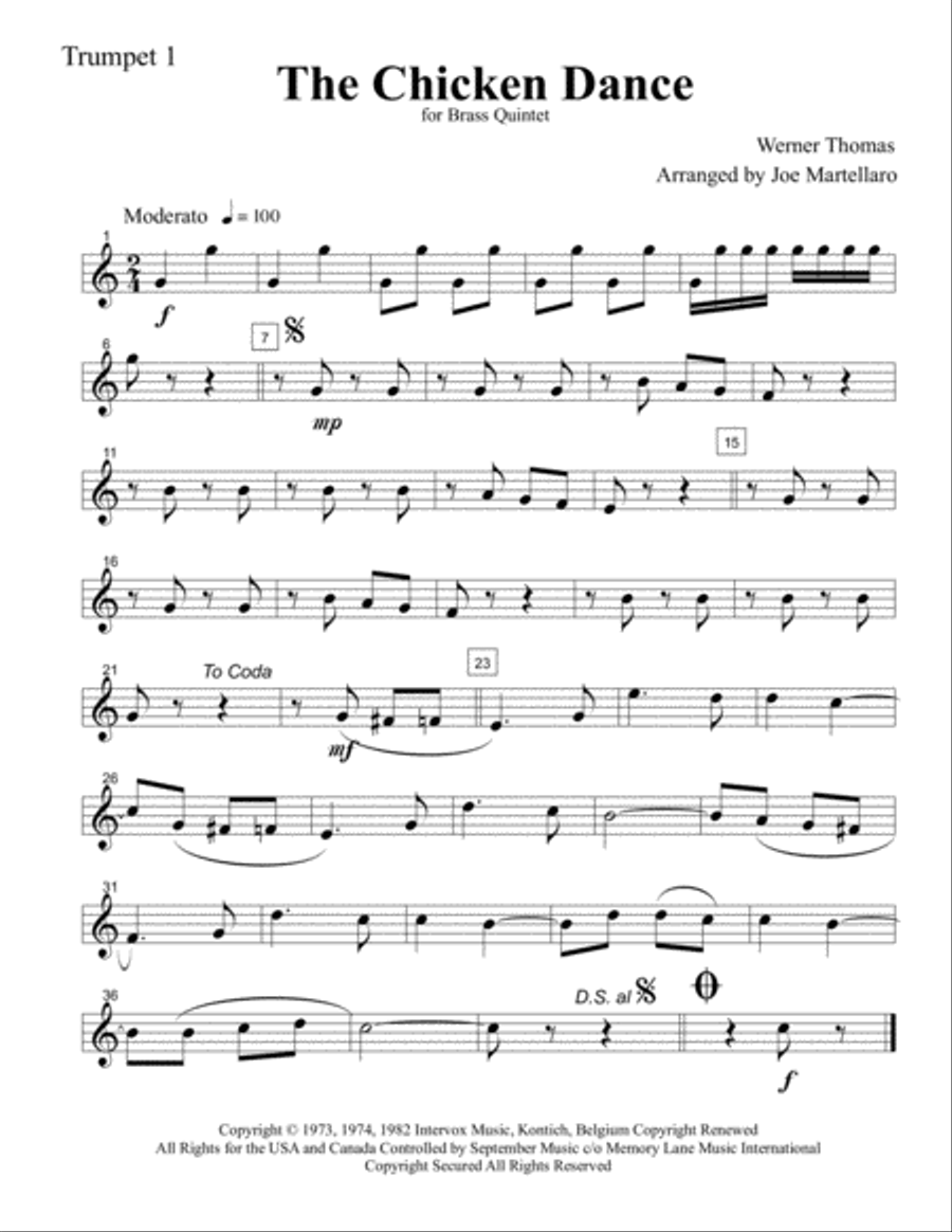 The Chicken Dance Brass Ensemble scores gallery preview page 5