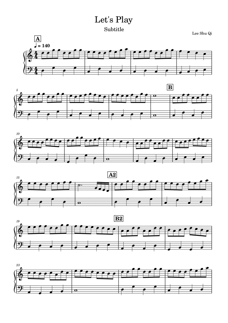 Let's Play Piano Solo scores gallery preview page 1