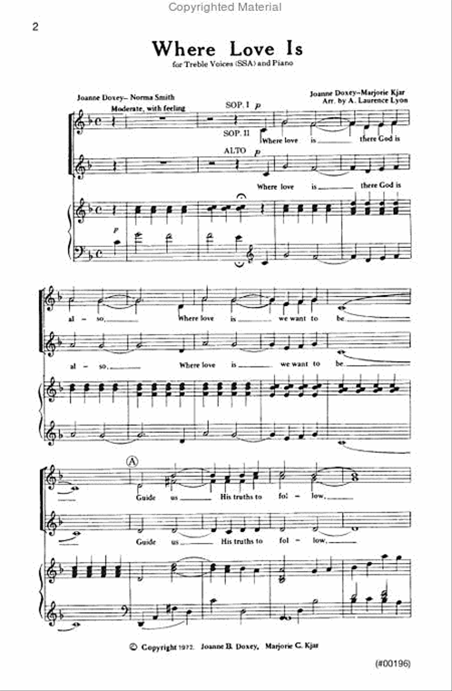 Where Love Is - SSA Where Love Is - SSA SSA scores gallery preview page 2