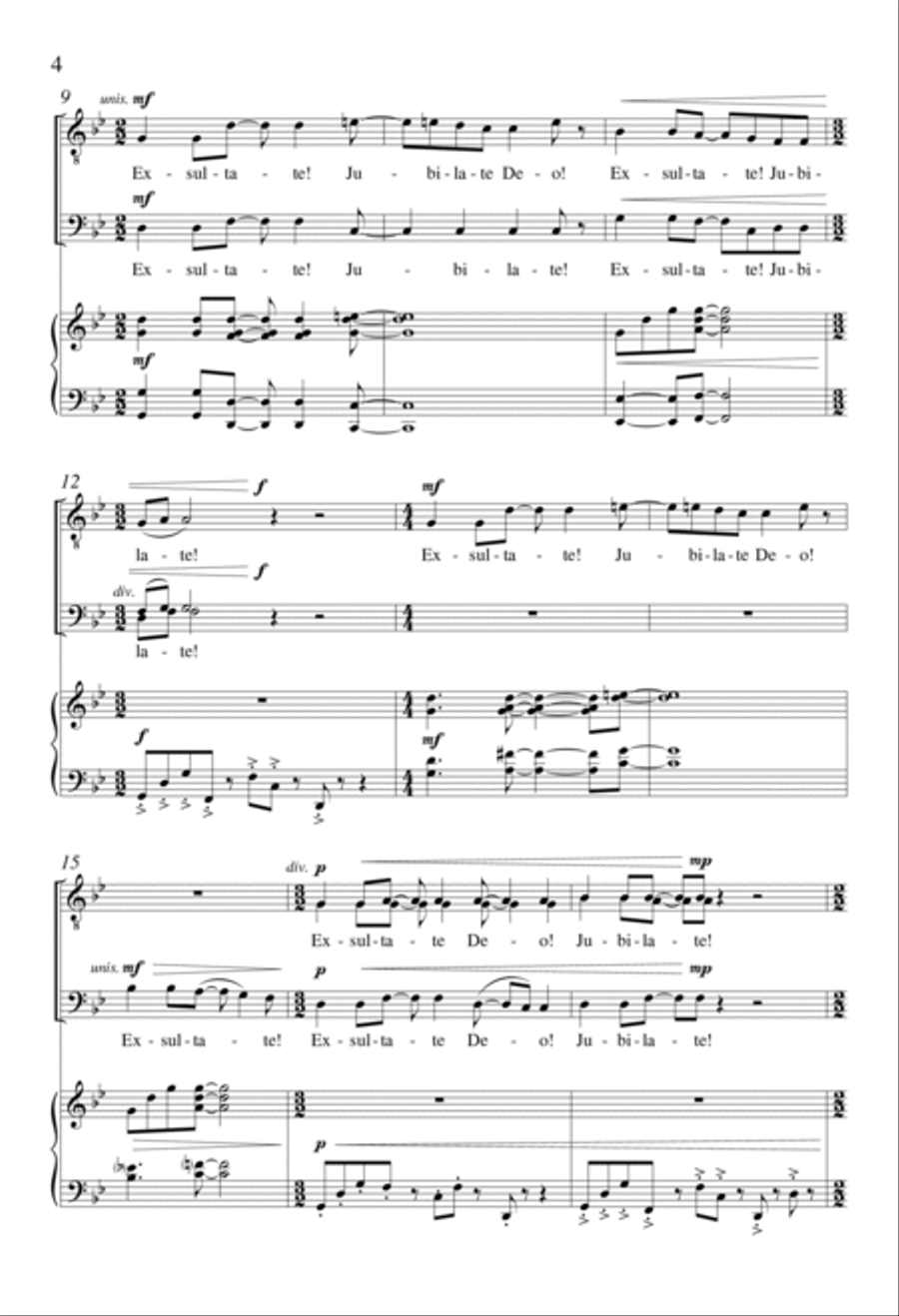 Exsultate! Jubilate! Exsultate! Jubilate! TTBB scores gallery preview page 3