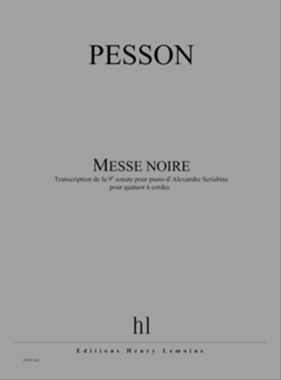 Messe noire (d'apres la 9eme Sonate Scriabine) String Quartet scores gallery preview page 1