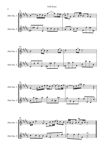 Arrangement of the song Air On The G String (J.S. Bach) for Alto Saxophone Duo image number null