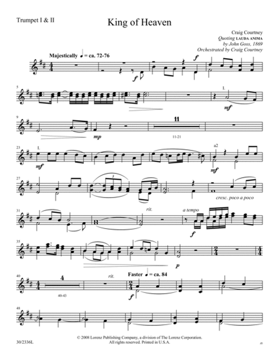 King of Heaven - Brass and Percussion Score/Parts