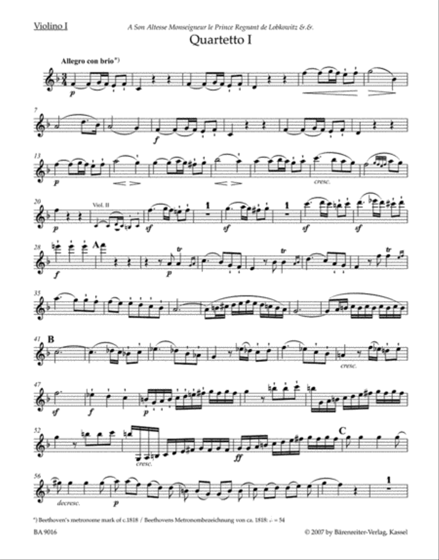String Quartets, op. 18 String Quartet scores gallery preview page 2