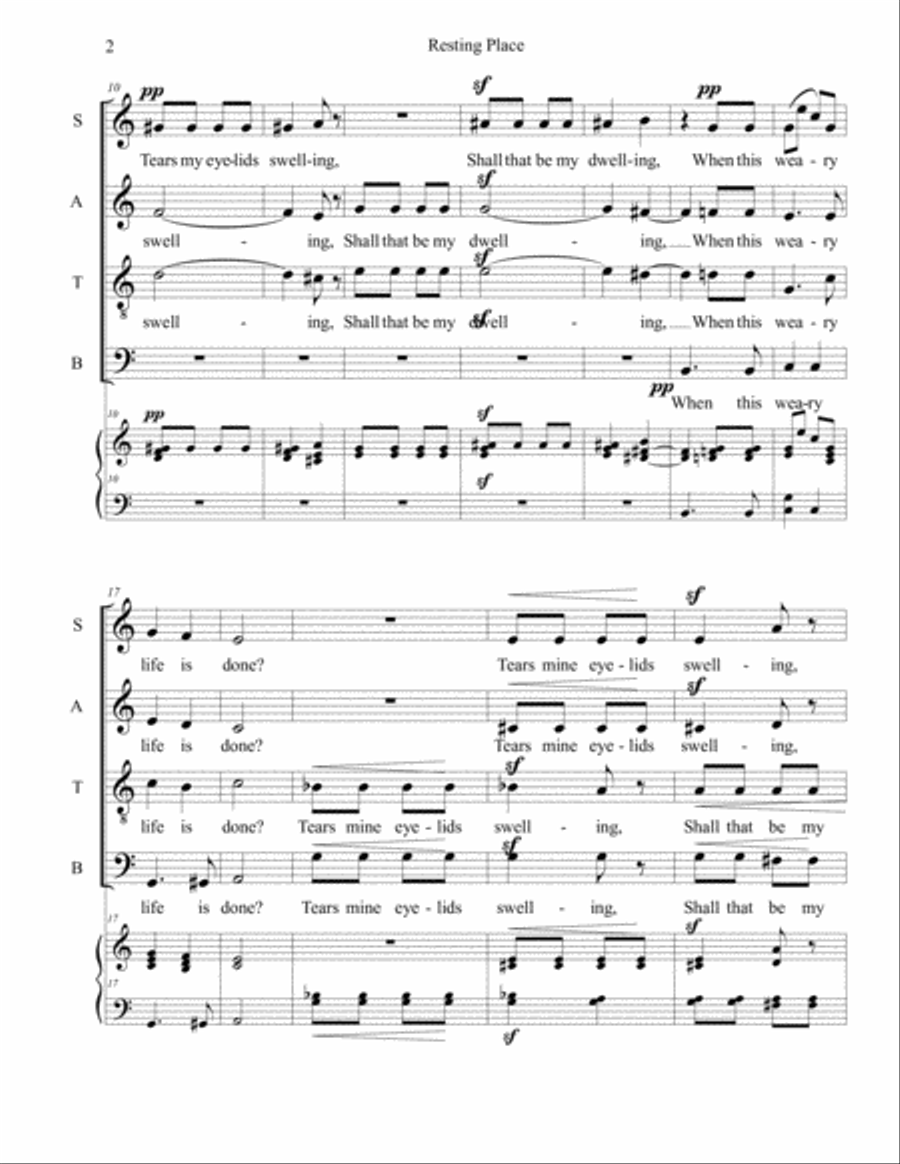 Resting Place 4-Part scores gallery preview page 2