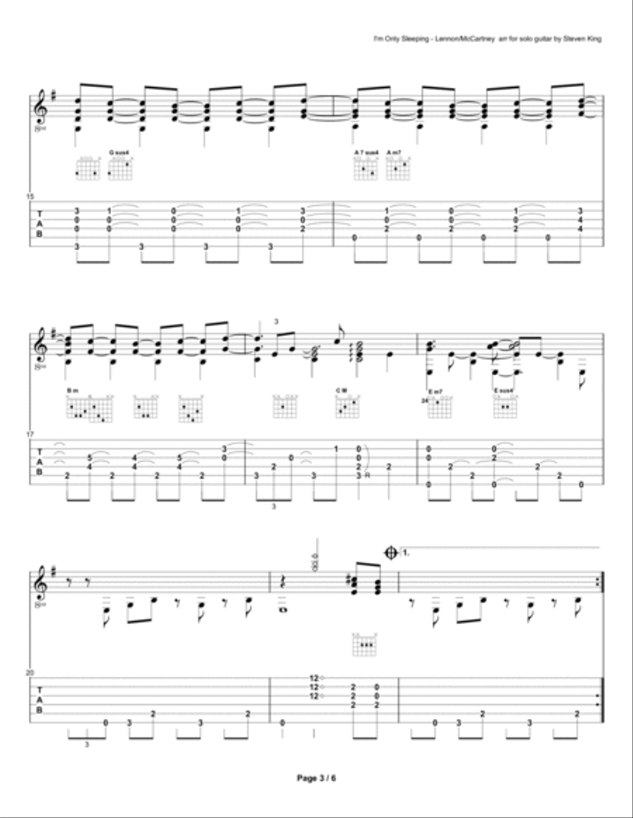 I'm Only Sleeping I'm Only Sleeping Electric Guitar scores gallery preview page 3