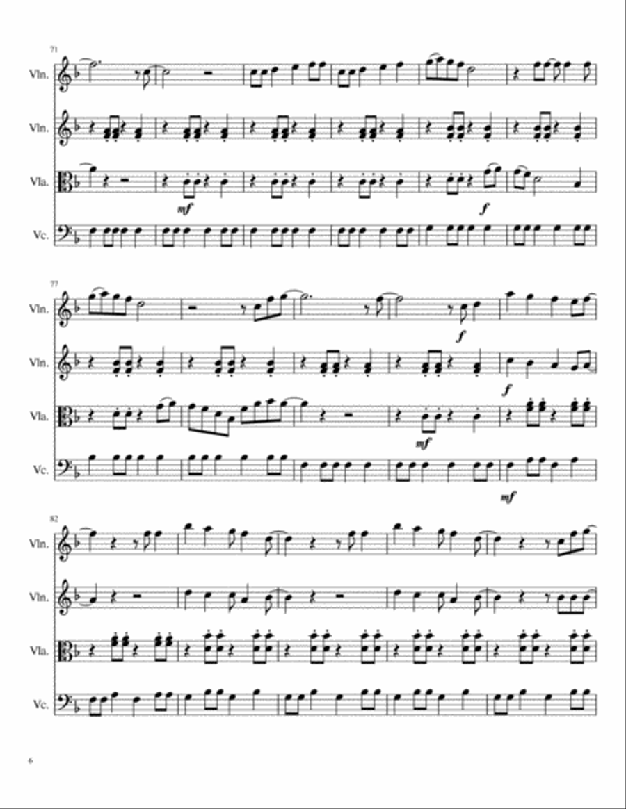Marry You String Quartet scores gallery preview page 6