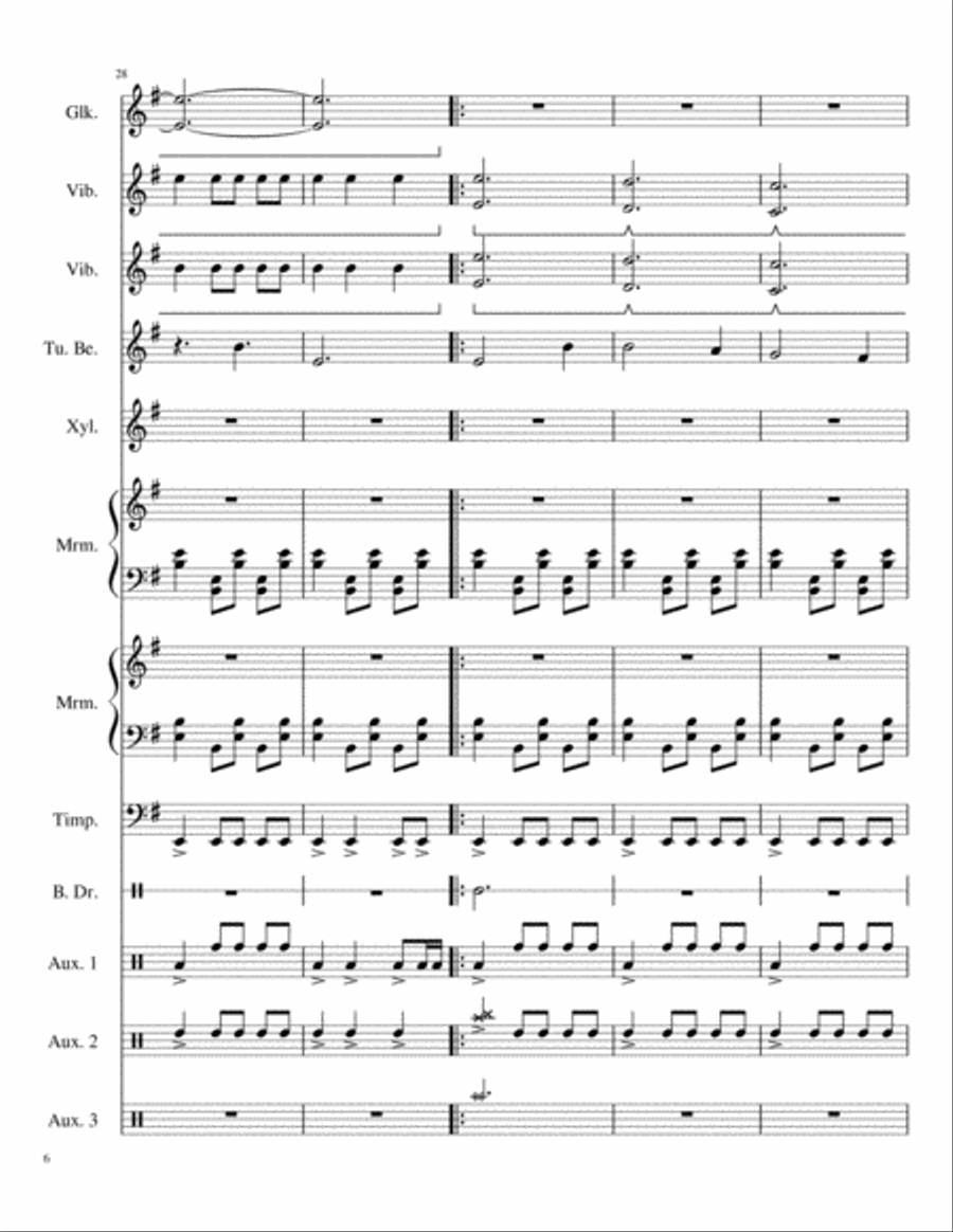 Ukrainian Bell Carol/God Rest Ye Merry Gentlemen For Percussion Ensemble Percussion Ensemble scores gallery preview page 6
