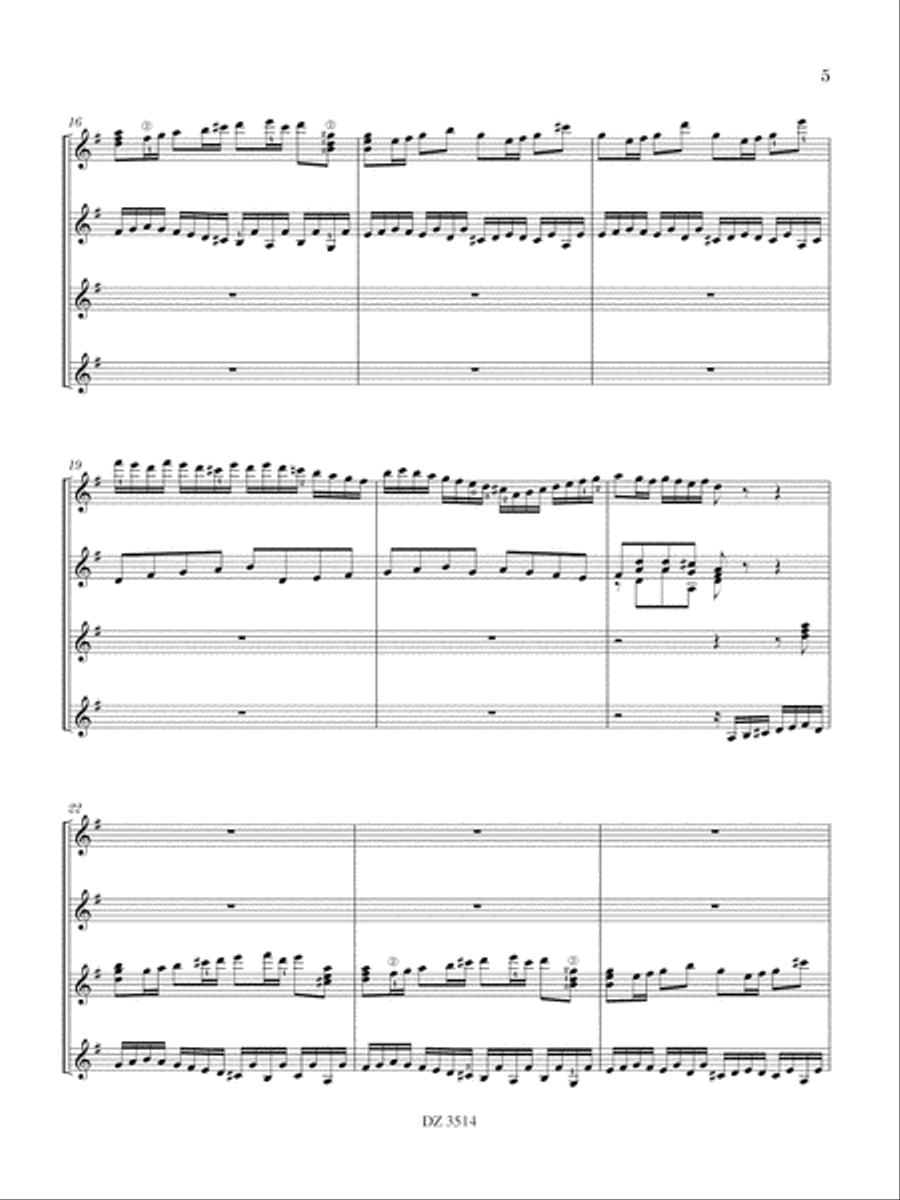 Concerto in G Major BWV 1061 Guitar Ensemble scores gallery preview page 6