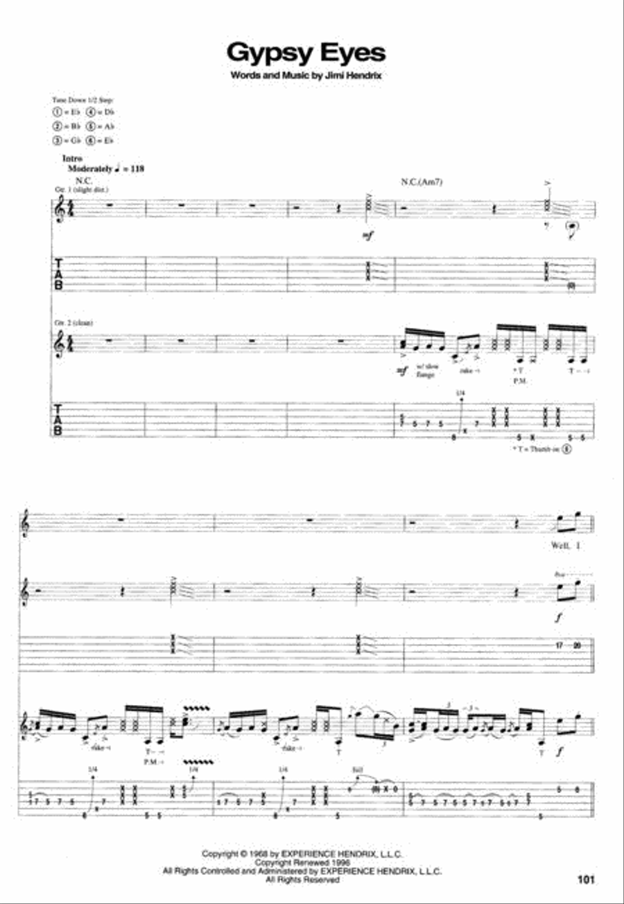 Jimi Hendrix – Electric Ladyland Electric Guitar scores gallery preview page 2
