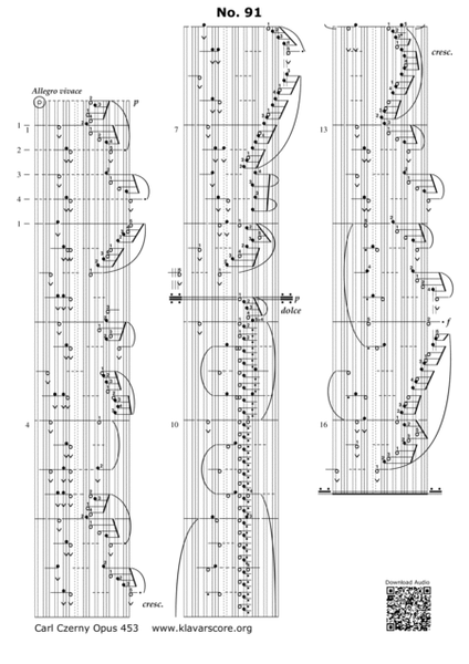 Czerny's 110 Easy and Progressive Exercises Opus 453 Exercise 89-110 transcribed to KlavarScore (A5) image number null