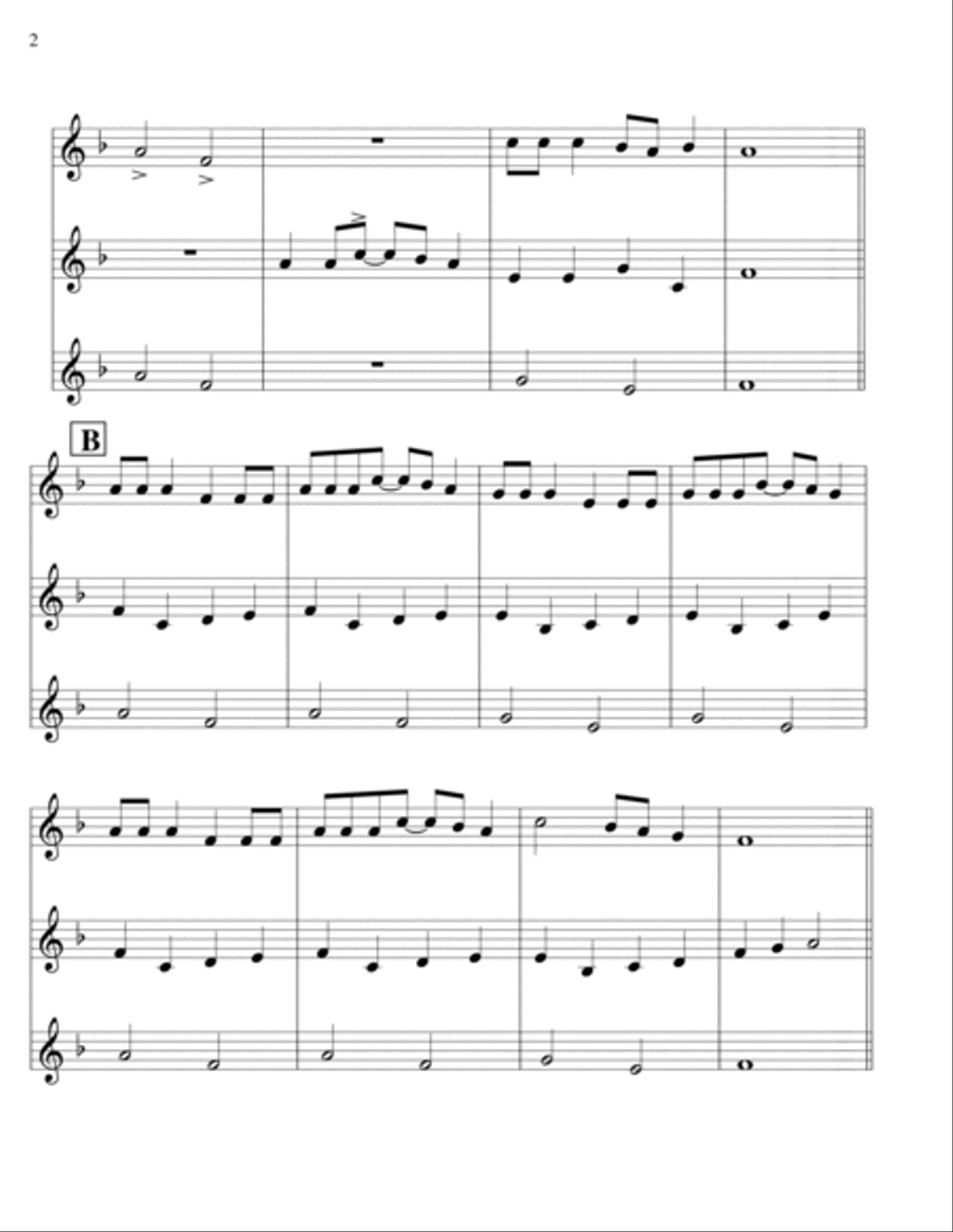 Rock-a-my-Soul -Trumpet Trio Trumpet Trio scores gallery preview page 2