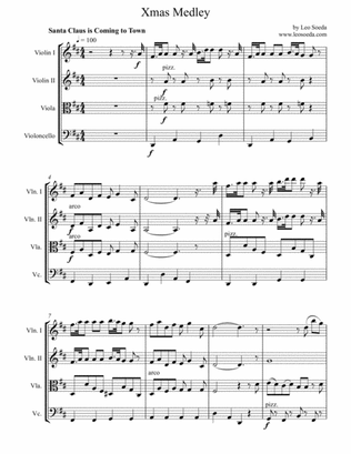 Xmas Medley for String Quartet by Leo Soeda