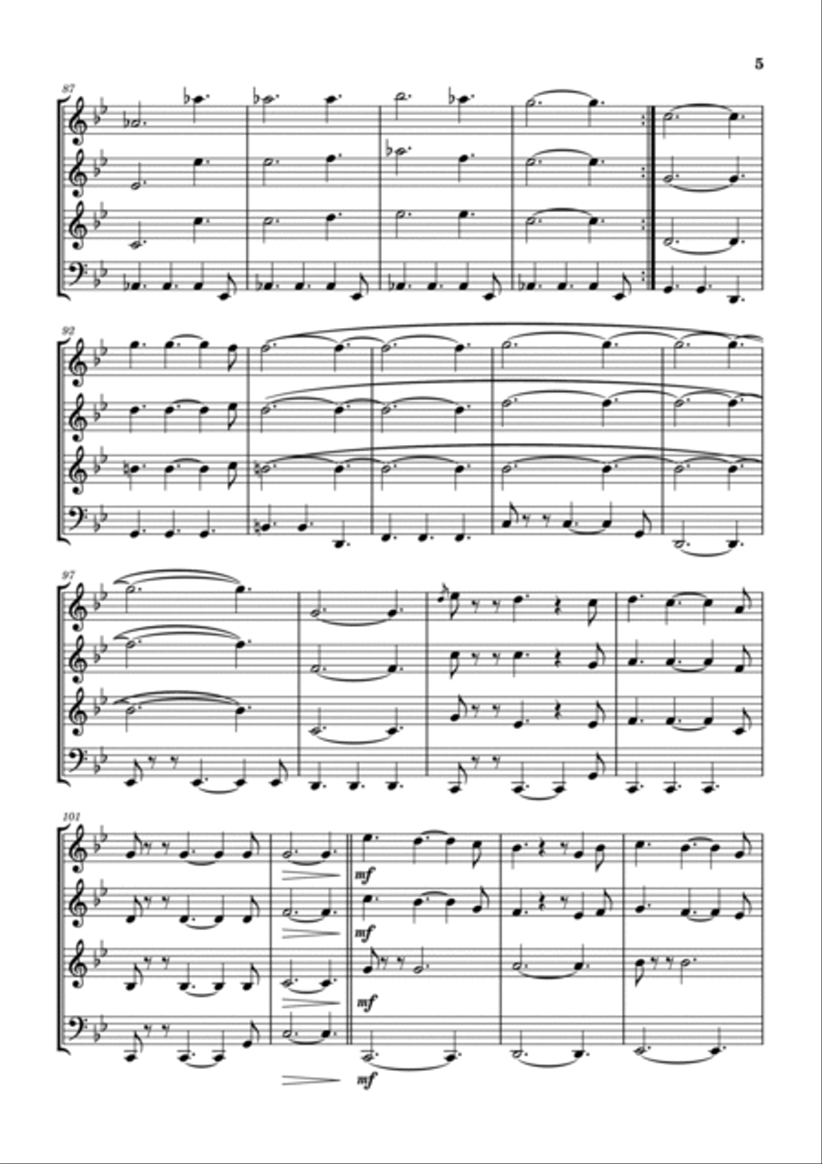 Country Girl I Think You're Pretty Woodwind Quartet scores gallery preview page 6