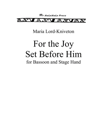 For the Joy Set Before Him