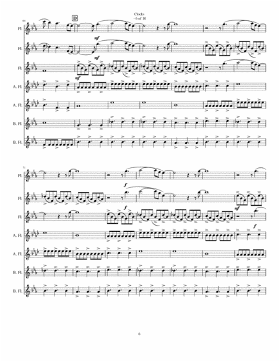 Clocks Woodwind Ensemble scores gallery preview page 6