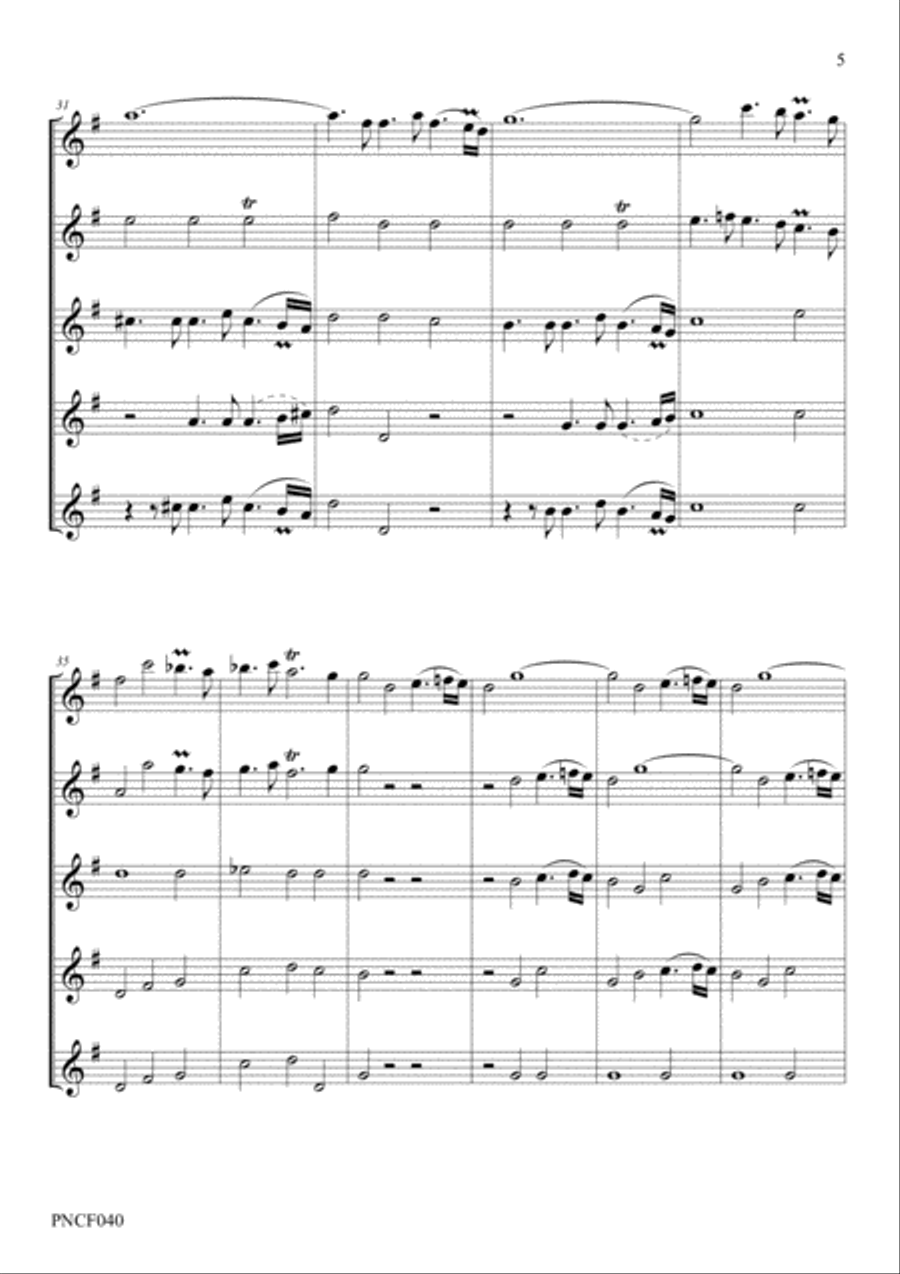 BOISMORTIER CONCERTO IN G MAJOR FOR 5 FLUTES Small Ensemble scores gallery preview page 5
