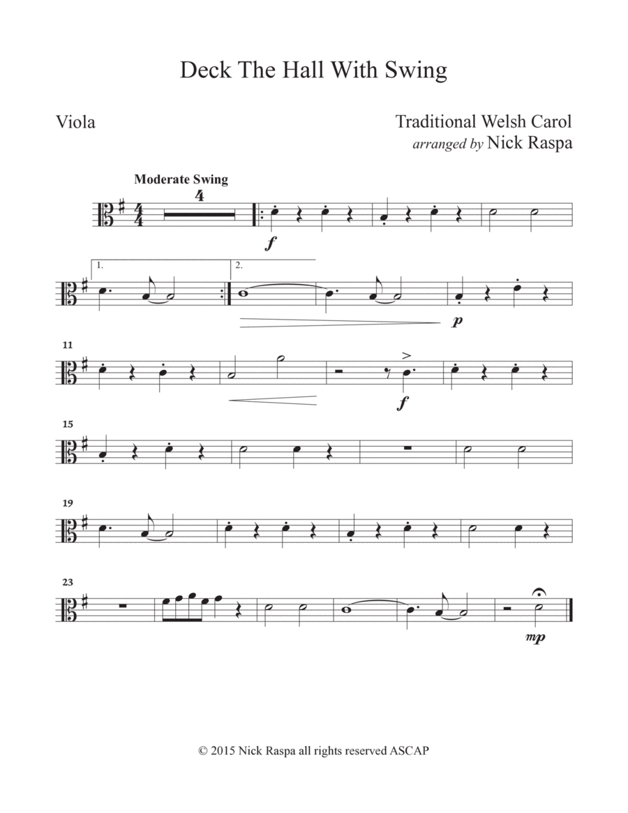 Deck The Hall With Swing - Viola part