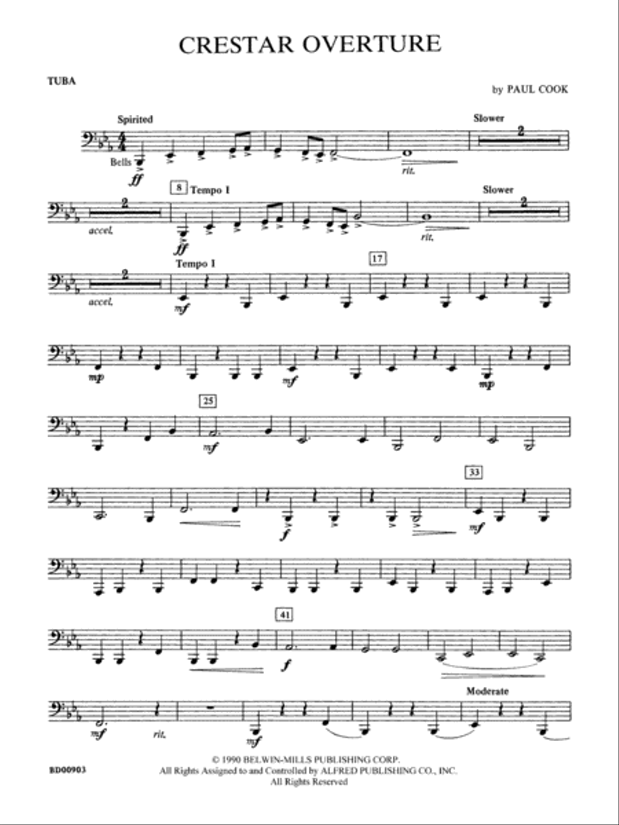 Crestar Overture: Tuba Crestar Overture: Tuba Concert Band scores gallery preview page 1