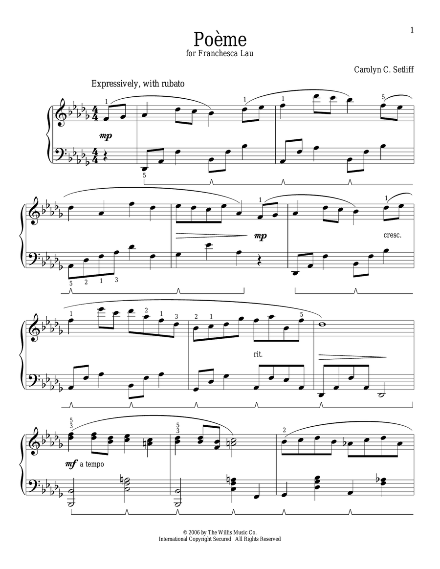Poeme Poeme Piano Method scores gallery preview page 1